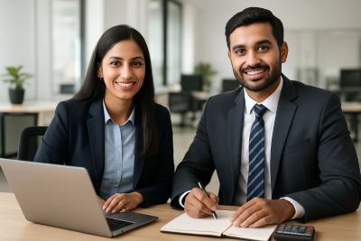 Salaried person checking personal loan eligibility online